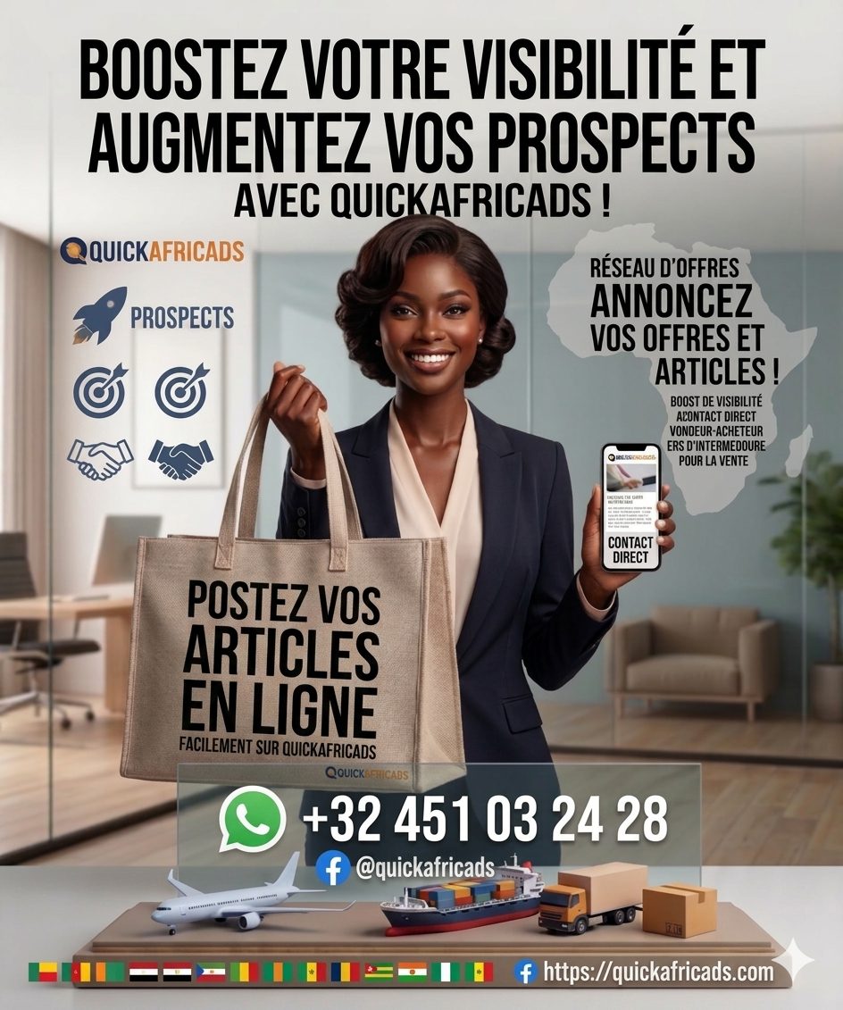 QuickAfricAds poster: boost your visibility and leads